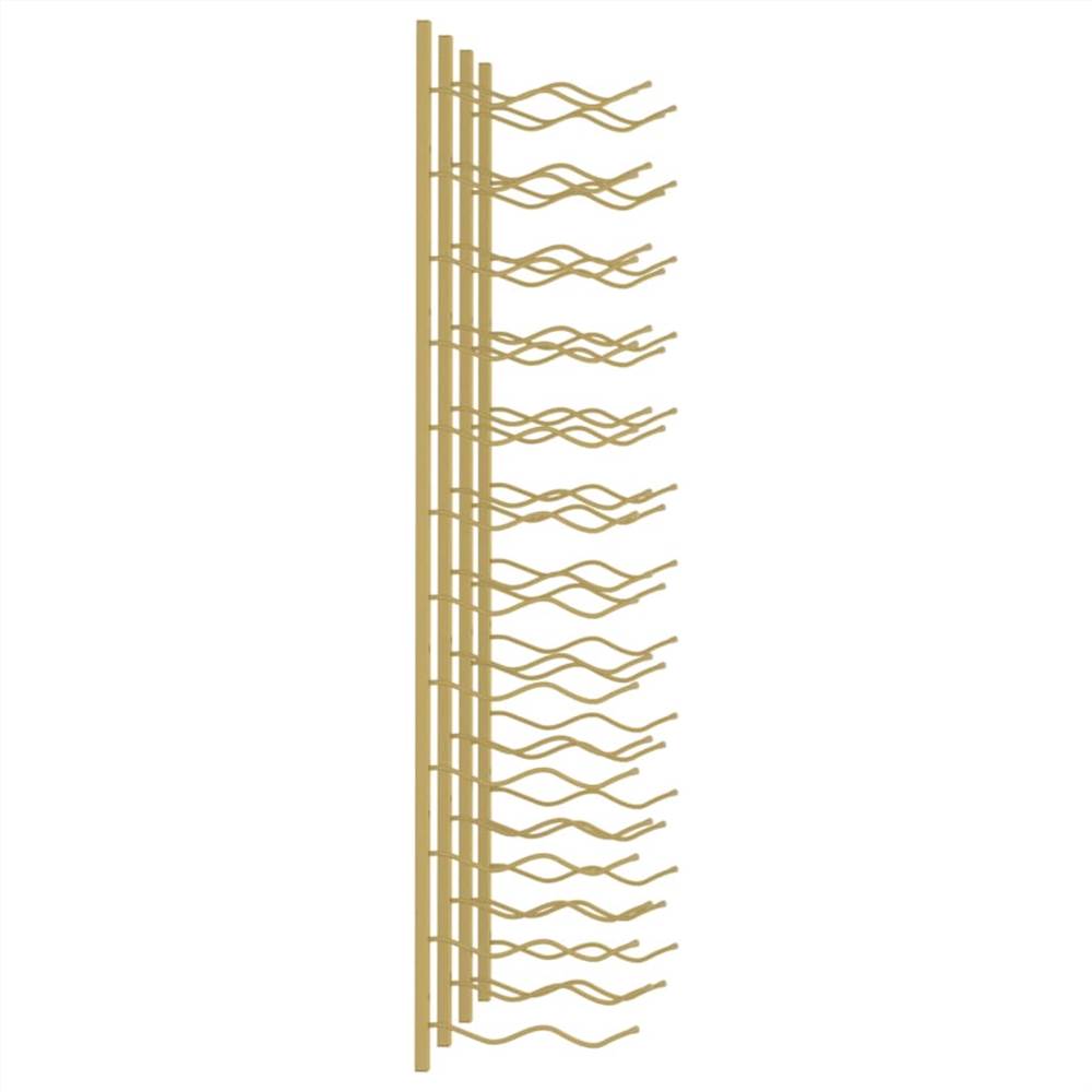 Wall Mounted Wine Rack for 24 Bottles 2 pcs Gold Iron