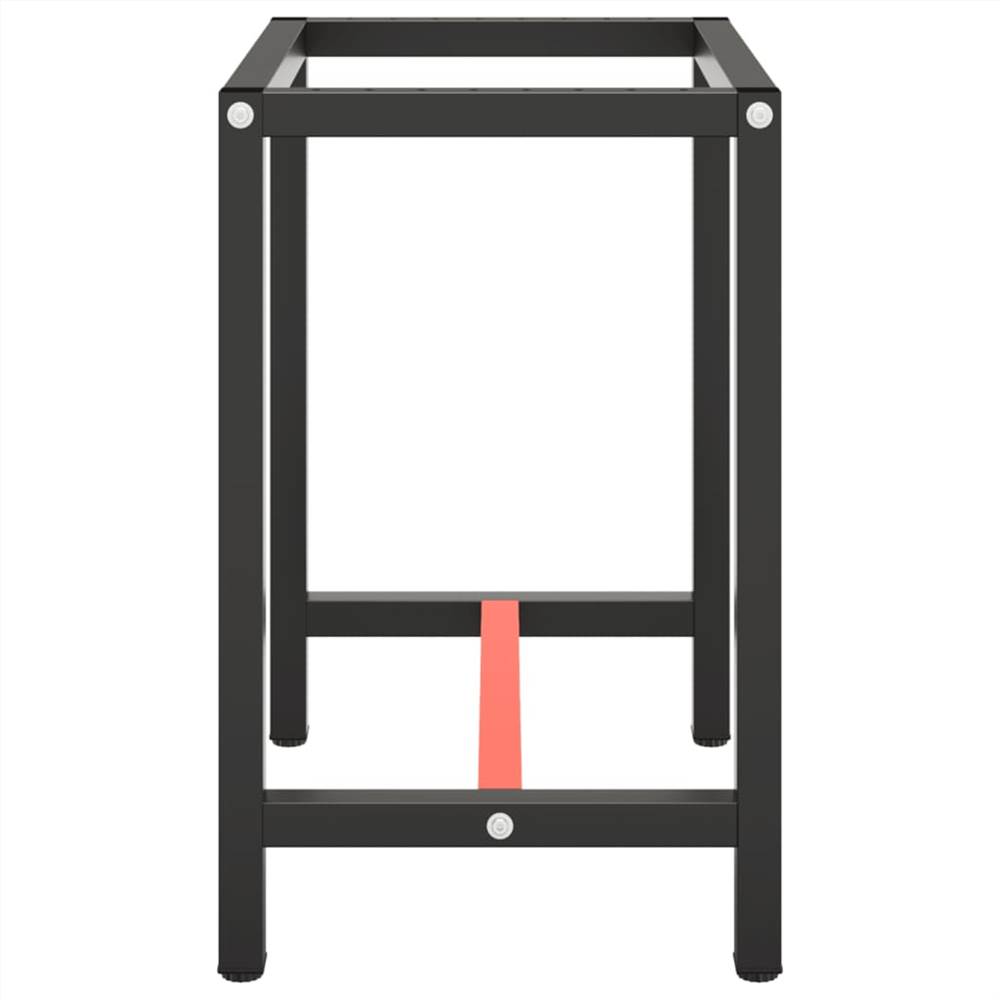 Work Bench Frame Matte Black and Matte Red 70x50x79 cm Metal