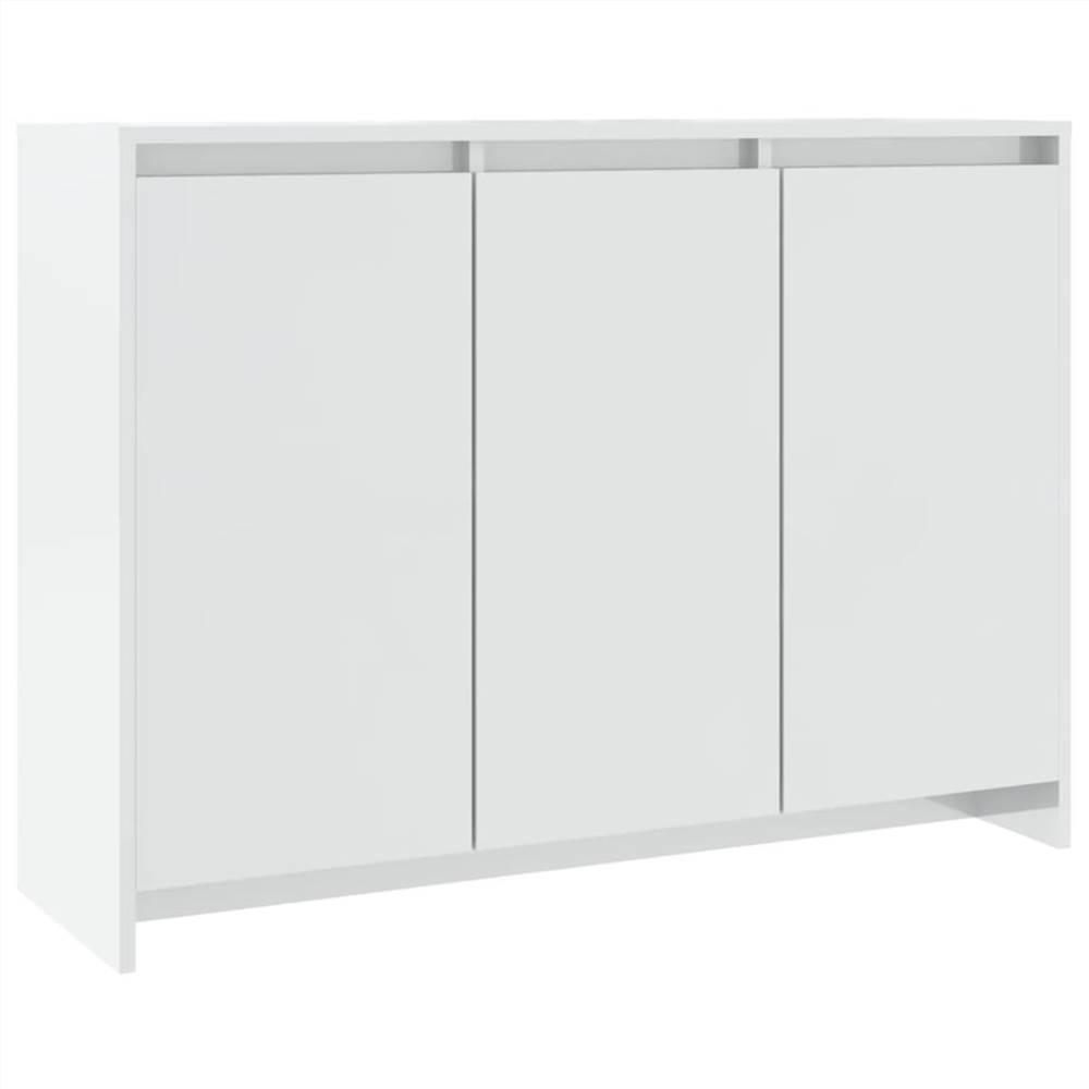 Sideboard High Gloss White 102x33x75 cm Chipboard