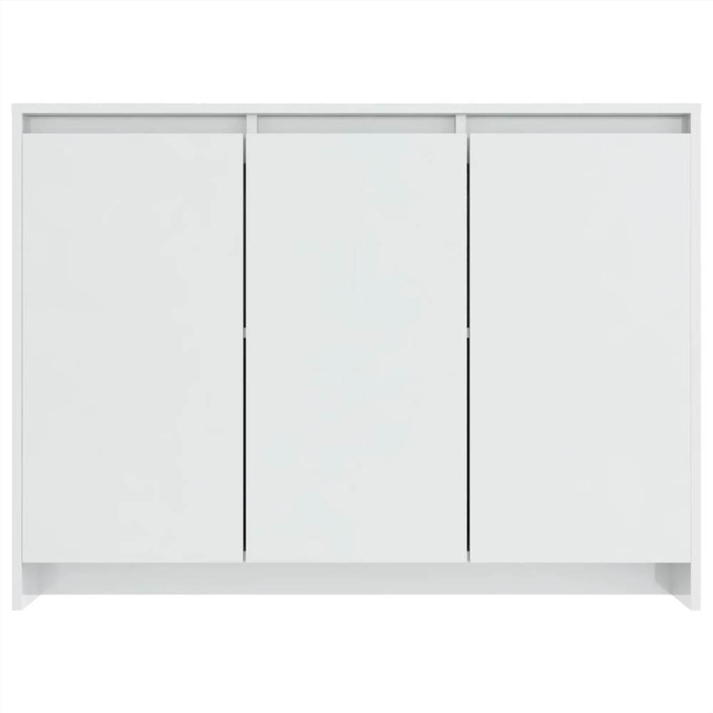 Sideboard High Gloss White 102x33x75 cm Chipboard