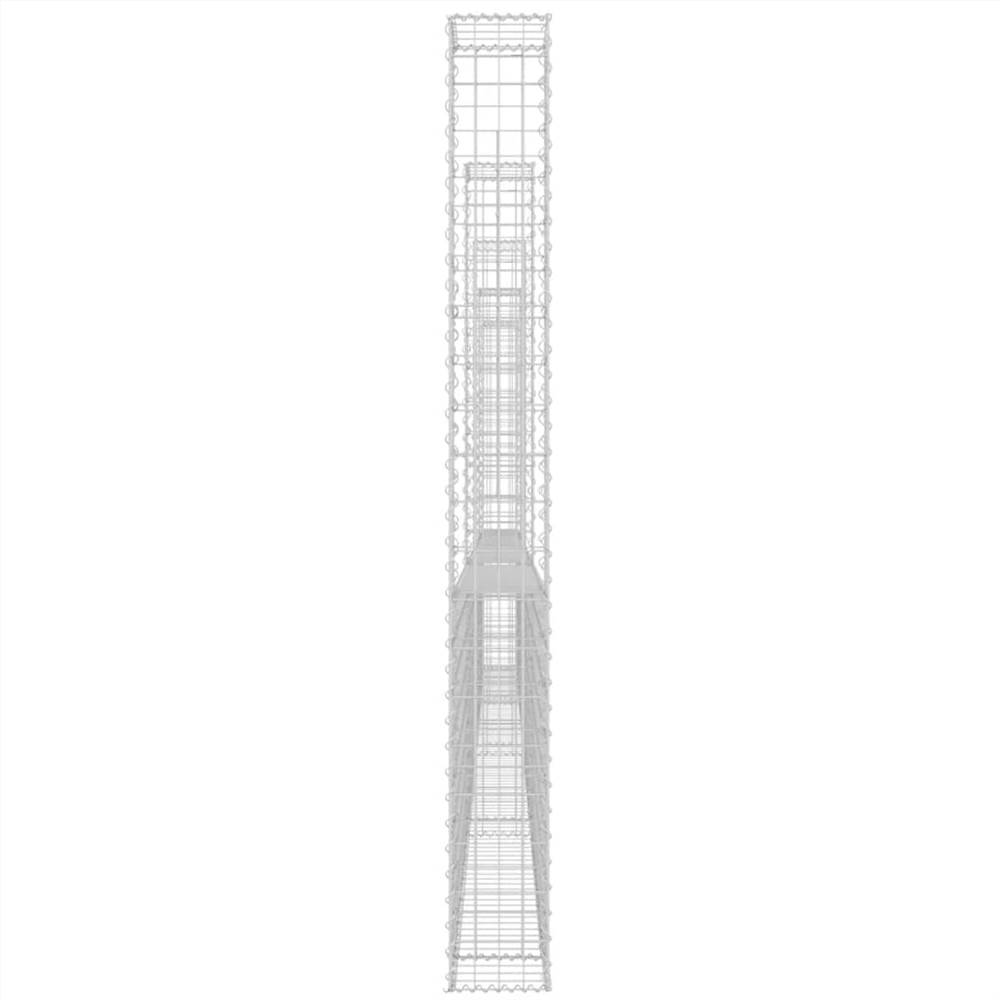 U-shape Gabion Basket with 6 Posts Iron 620x20x200 cm