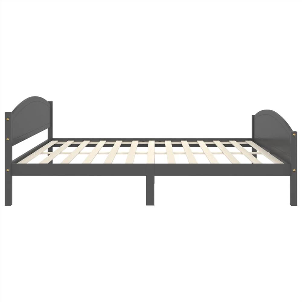 Bed Frame with 4 Drawers Dark Grey Solid Wood Pine 140x200 cm Double