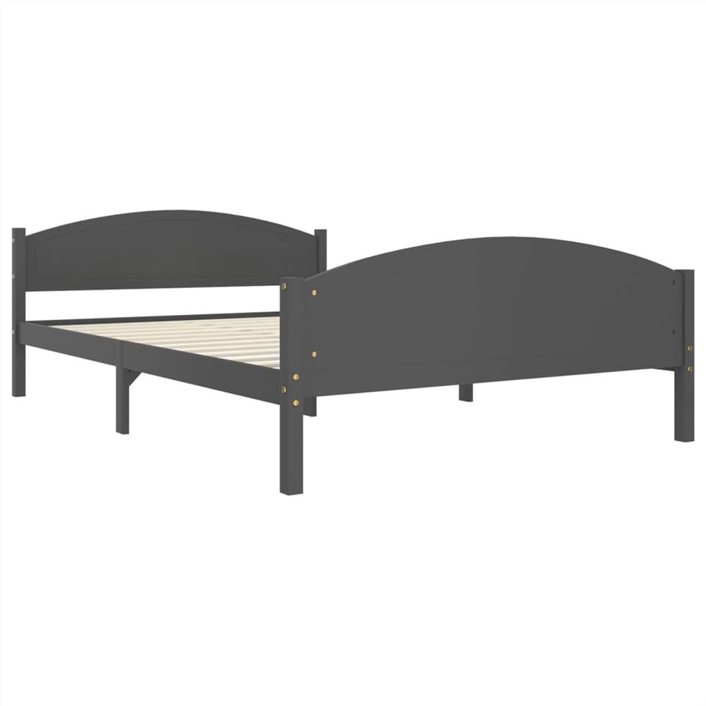 Bed Frame with 4 Drawers Dark Grey Solid Wood Pine 140x200 cm Double