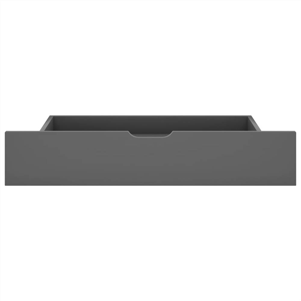 Bed Frame with 4 Drawers Dark Grey Solid Wood Pine 140x200 cm Double