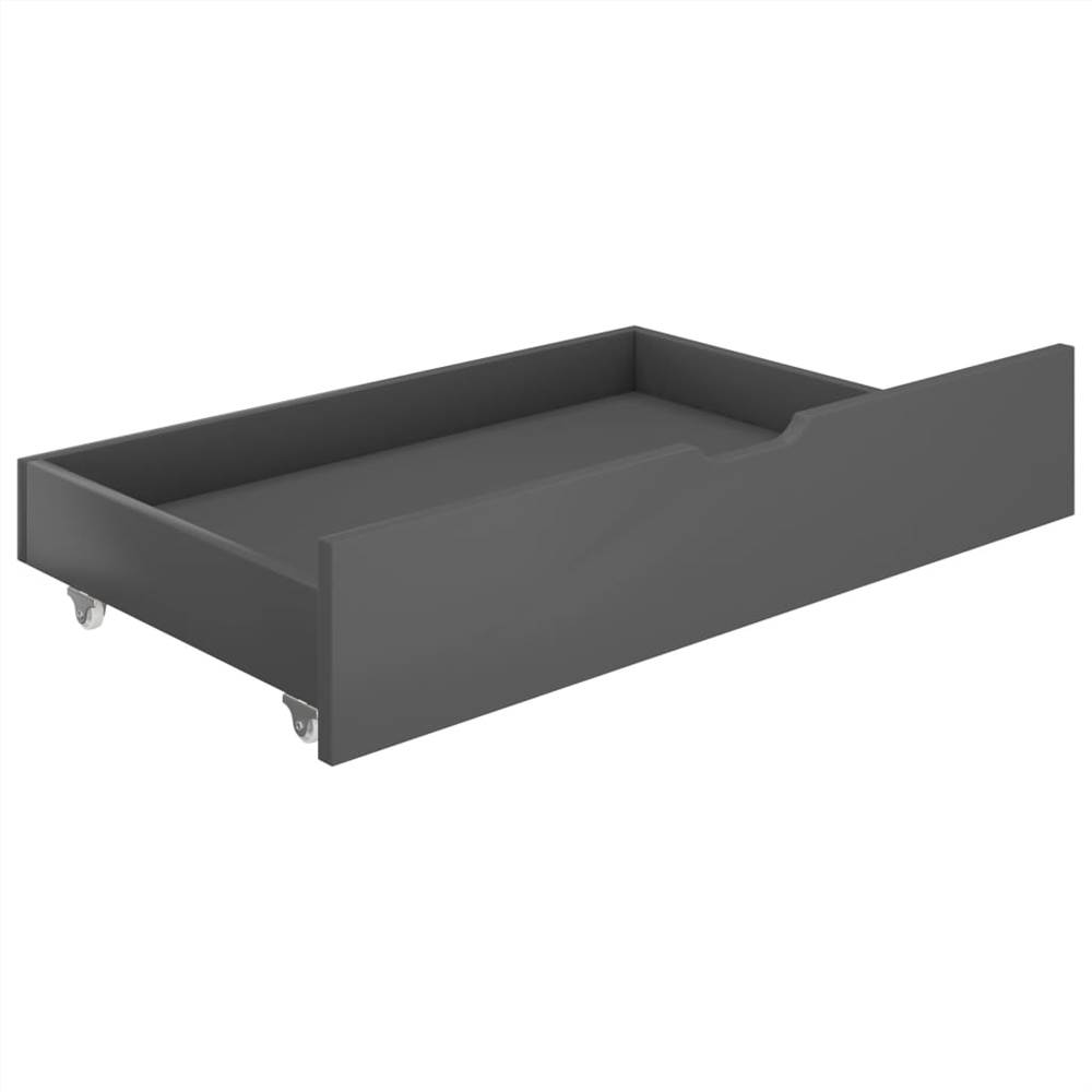 Bed Frame with 4 Drawers Dark Grey Solid Wood Pine 140x200 cm Double