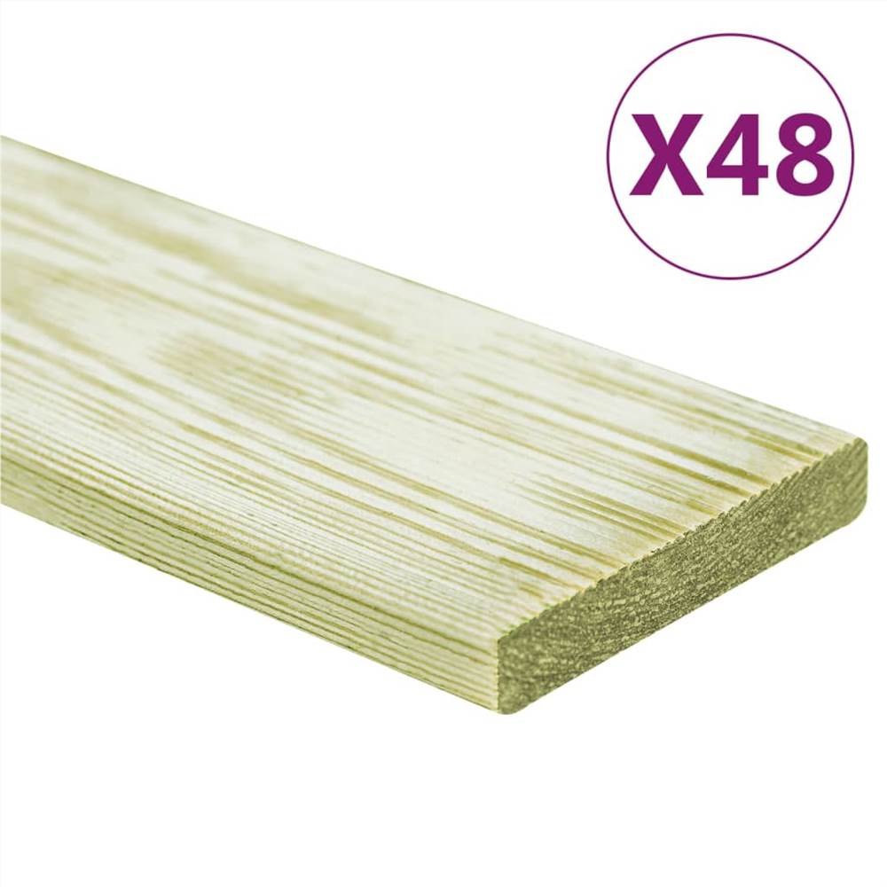 

Decking Boards 48 pcs 5.76 m² 1m Impregnated Solid Wood Pine