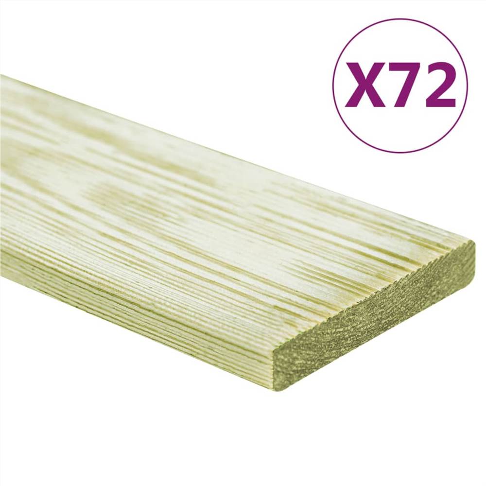 

Decking Boards 72 pcs 8.64 m² 1m Impregnated Solid Wood Pine