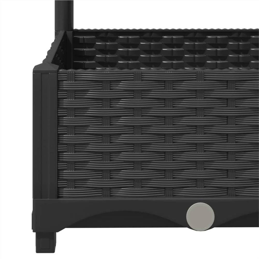 Garden Planter with Trellis Black 120x120x121.5 cm PP