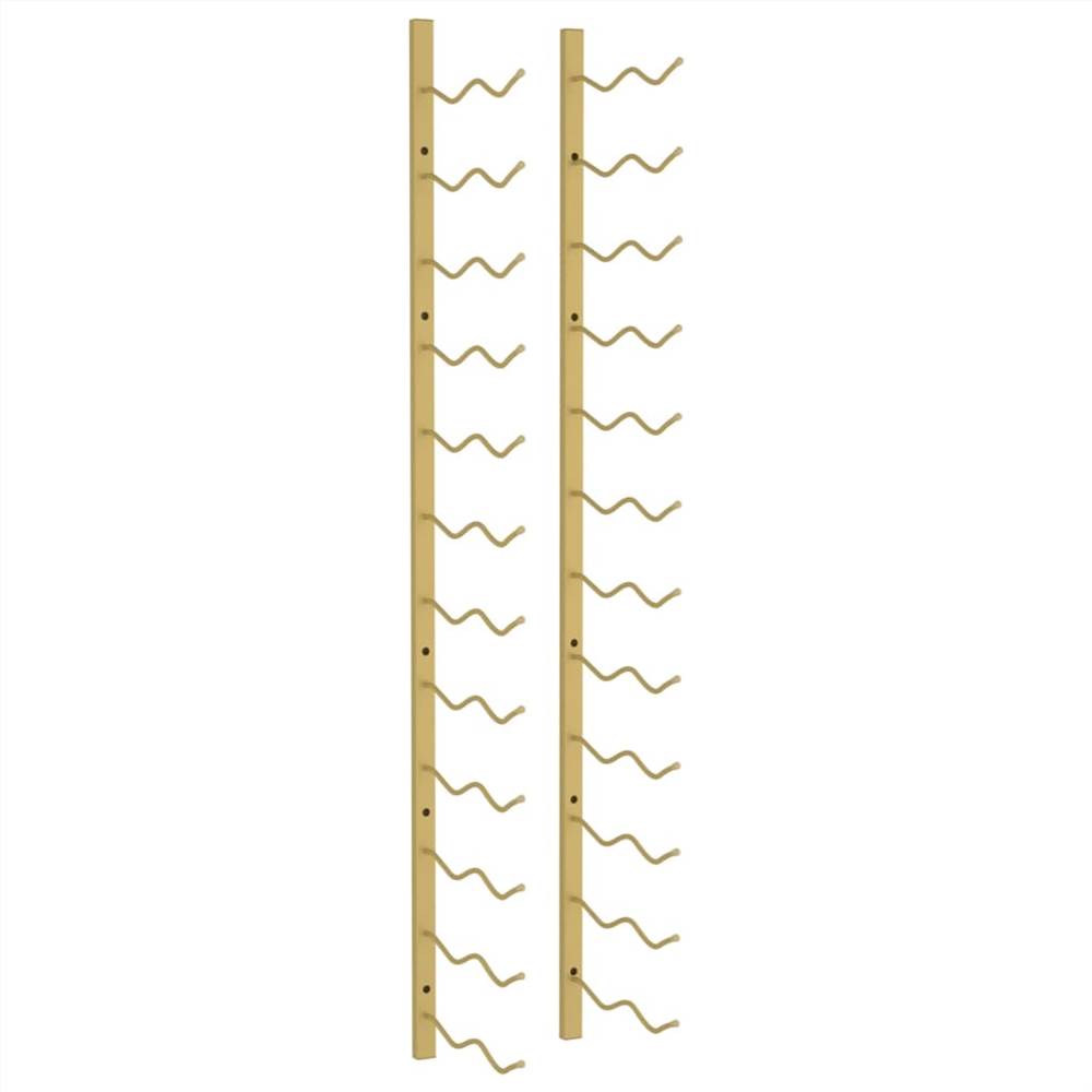 Wall Mounted Wine Rack for 24 Bottles Gold Iron