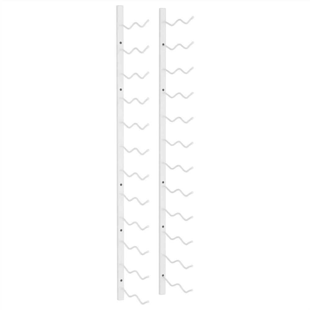 Wall Mounted Wine Rack for 24 Bottles White Iron