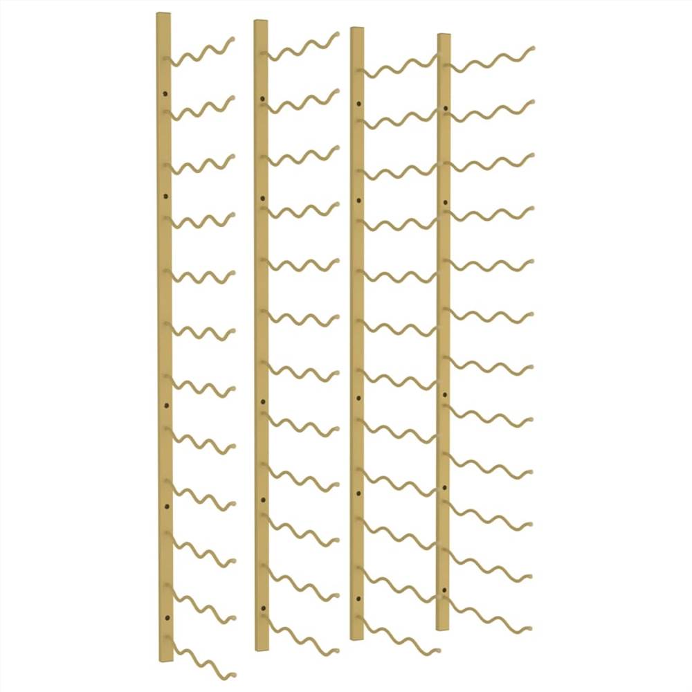 Wall Mounted Wine Rack for 36 Bottles 2 pcs Gold Iron