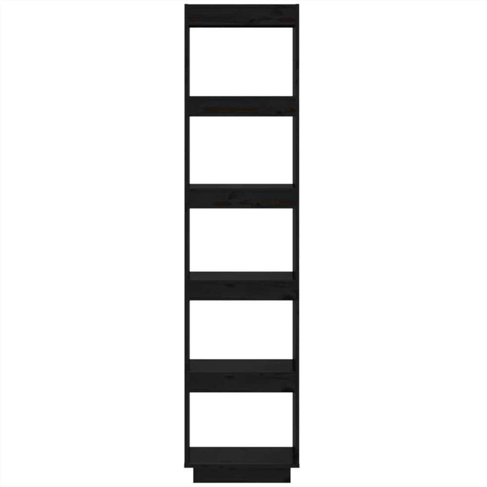 Book Cabinet/Room Divider Black 40x35x167 cm Solid Wood Pine