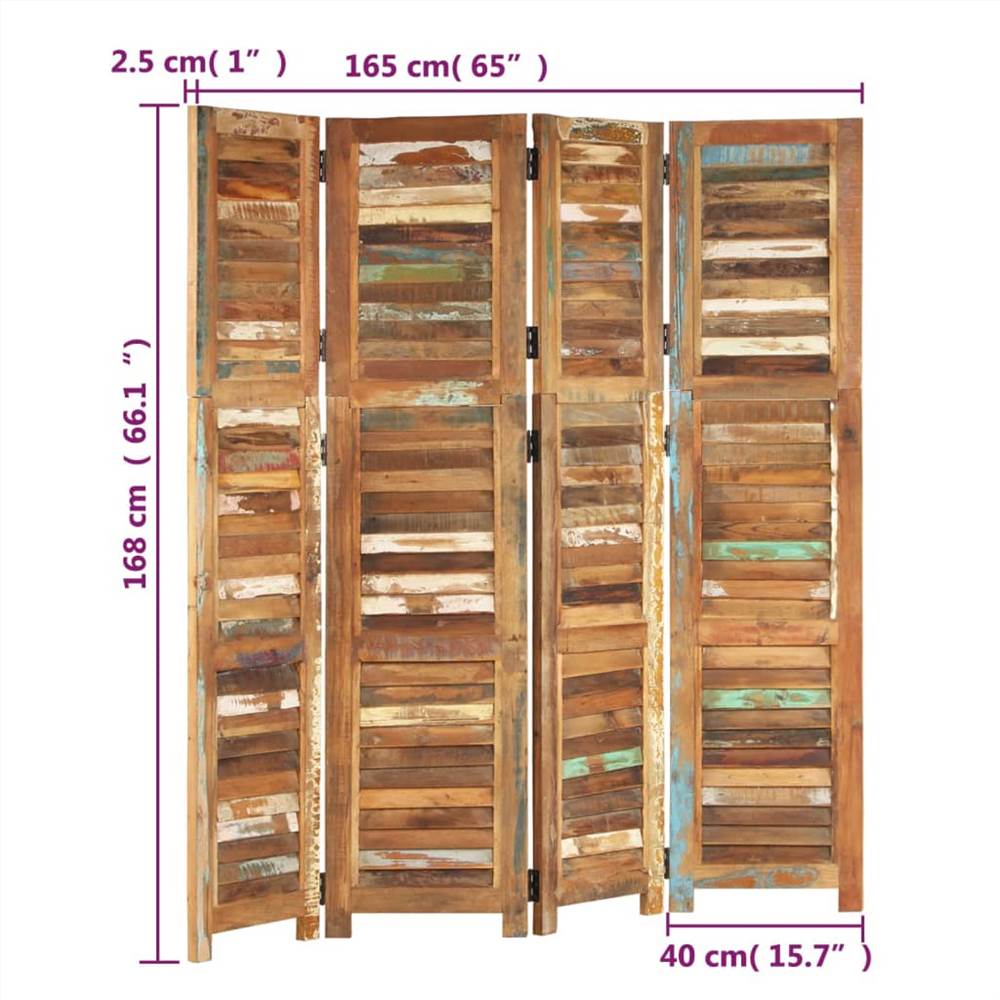 Room Divider 168 cm Solid Wood Reclaimed