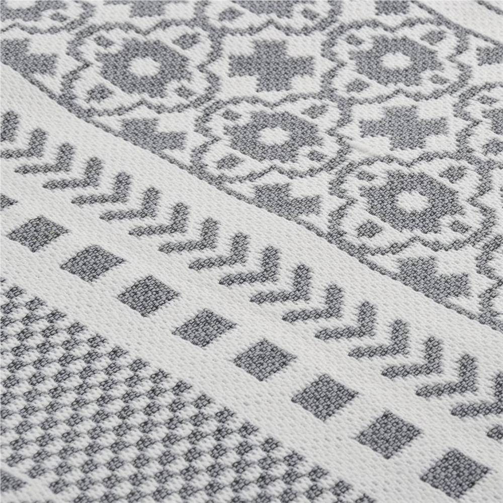 Rug Grey and White 100x200 cm Cotton