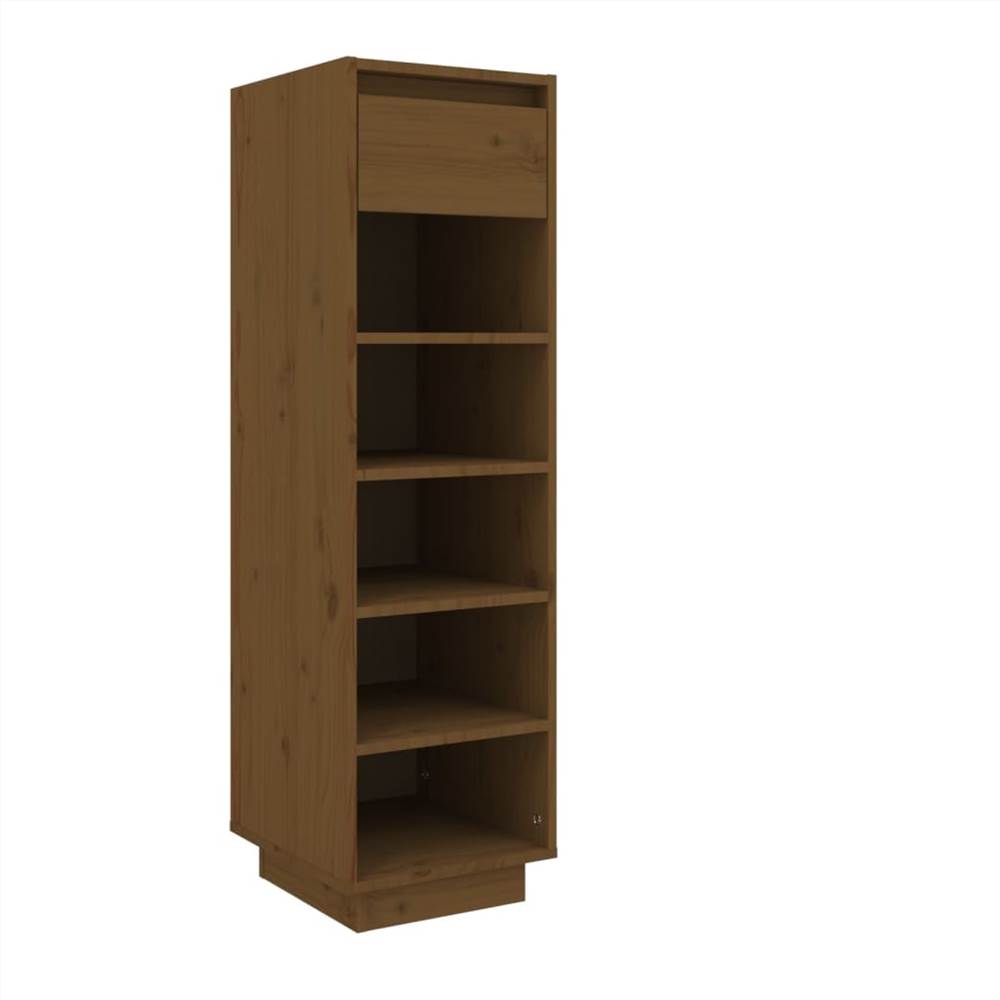 Shoe Cabinet Honey Brown 34x30x105 cm Solid Wood Pine