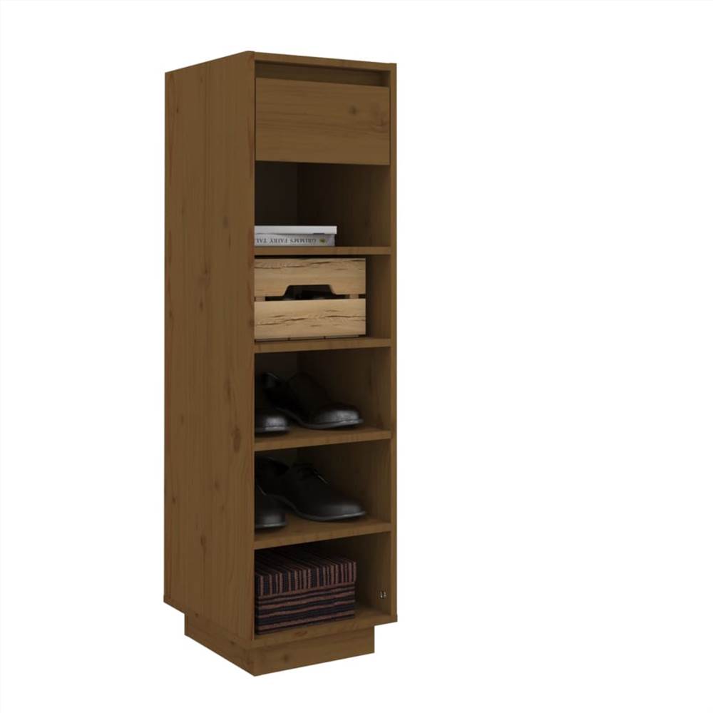 Shoe Cabinet Honey Brown 34x30x105 cm Solid Wood Pine