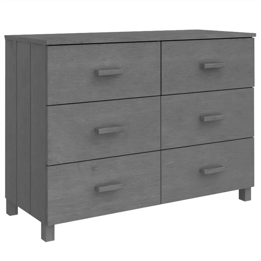 Sideboard Dark Grey 113x40x80 cm Solid Wood Pine