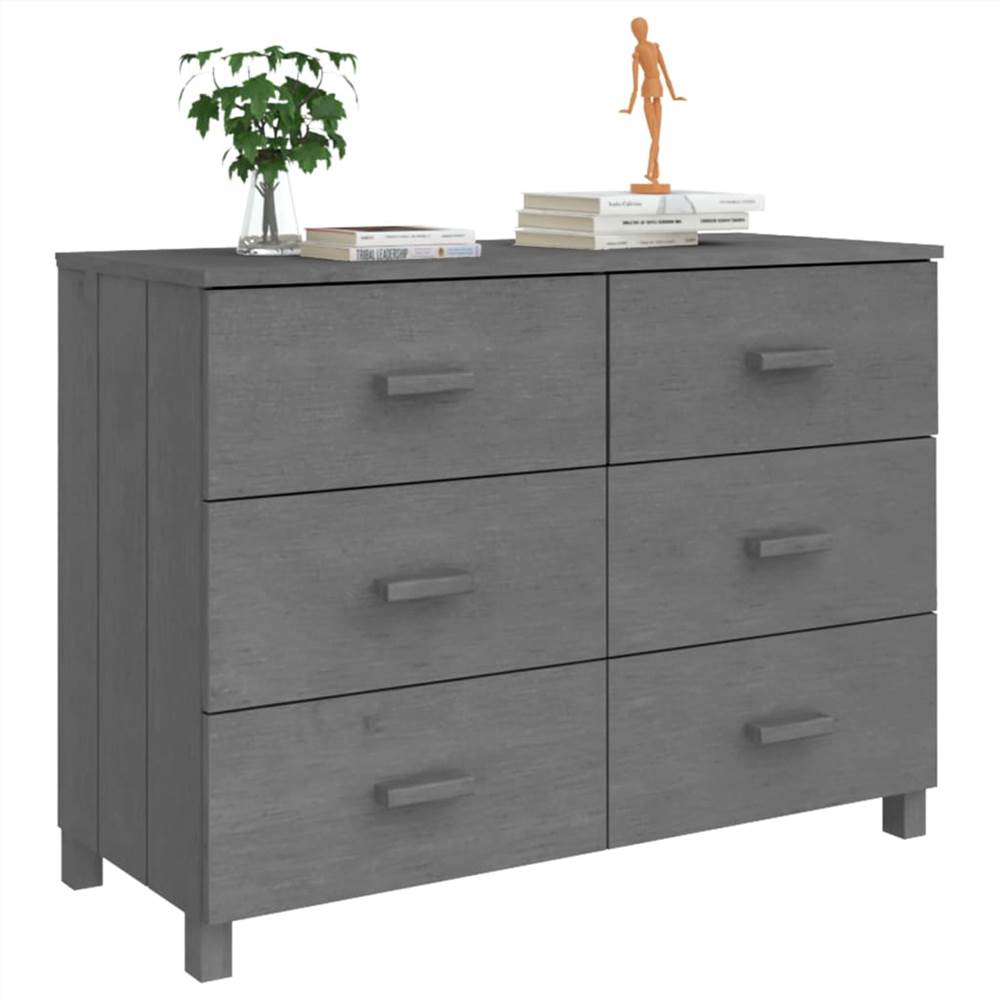 Sideboard Dark Grey 113x40x80 cm Solid Wood Pine