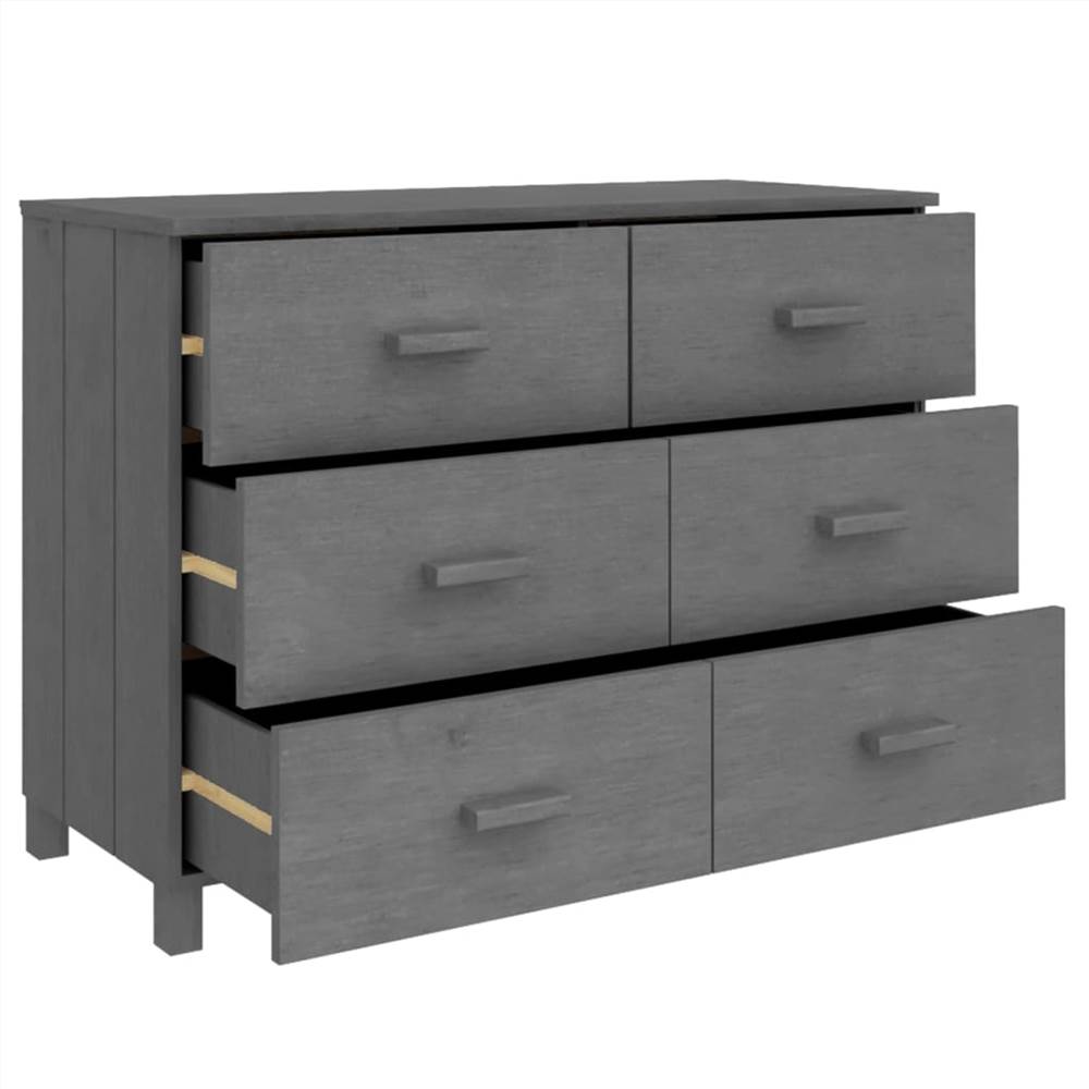 Sideboard Dark Grey 113x40x80 cm Solid Wood Pine