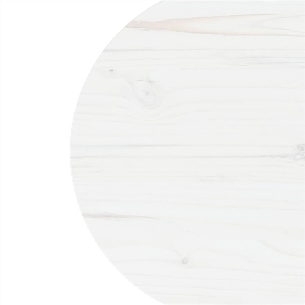 Table Top White Ø40x2.5 cm Solid Wood Pine