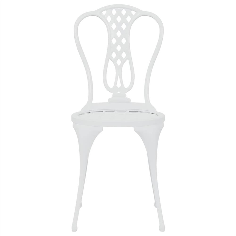3 Piece Bistro Set Cast Aluminium White