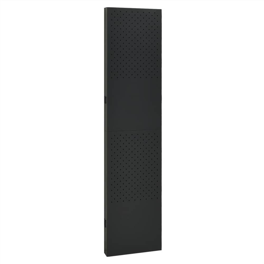 4-Panel Room Dividers 2 pcs Black 160x180 cm Steel