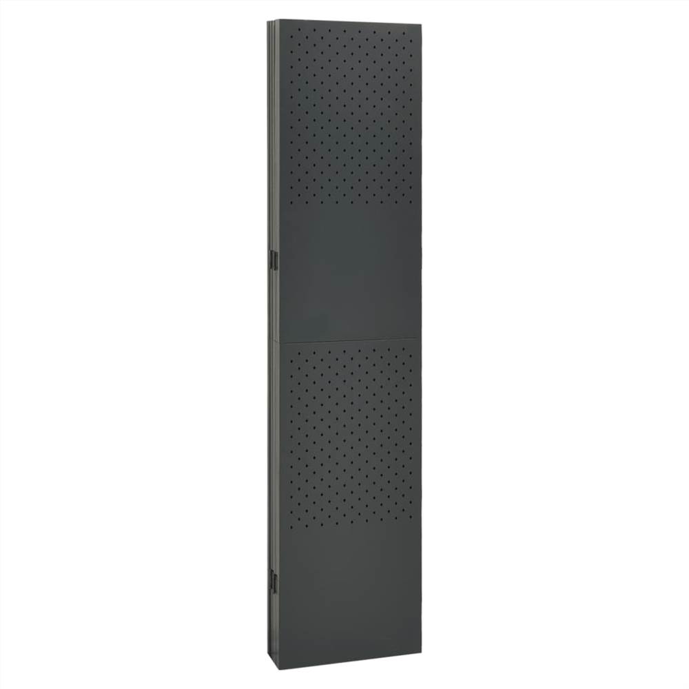 6-Panel Room Dividers 2 pcs Anthracite 240x180 cm Steel