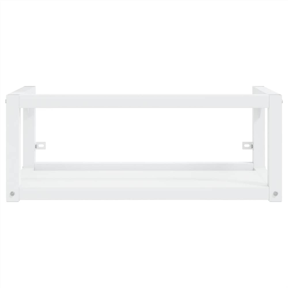 Bathroom Washbasin Frame with Built-in Basin White Iron
