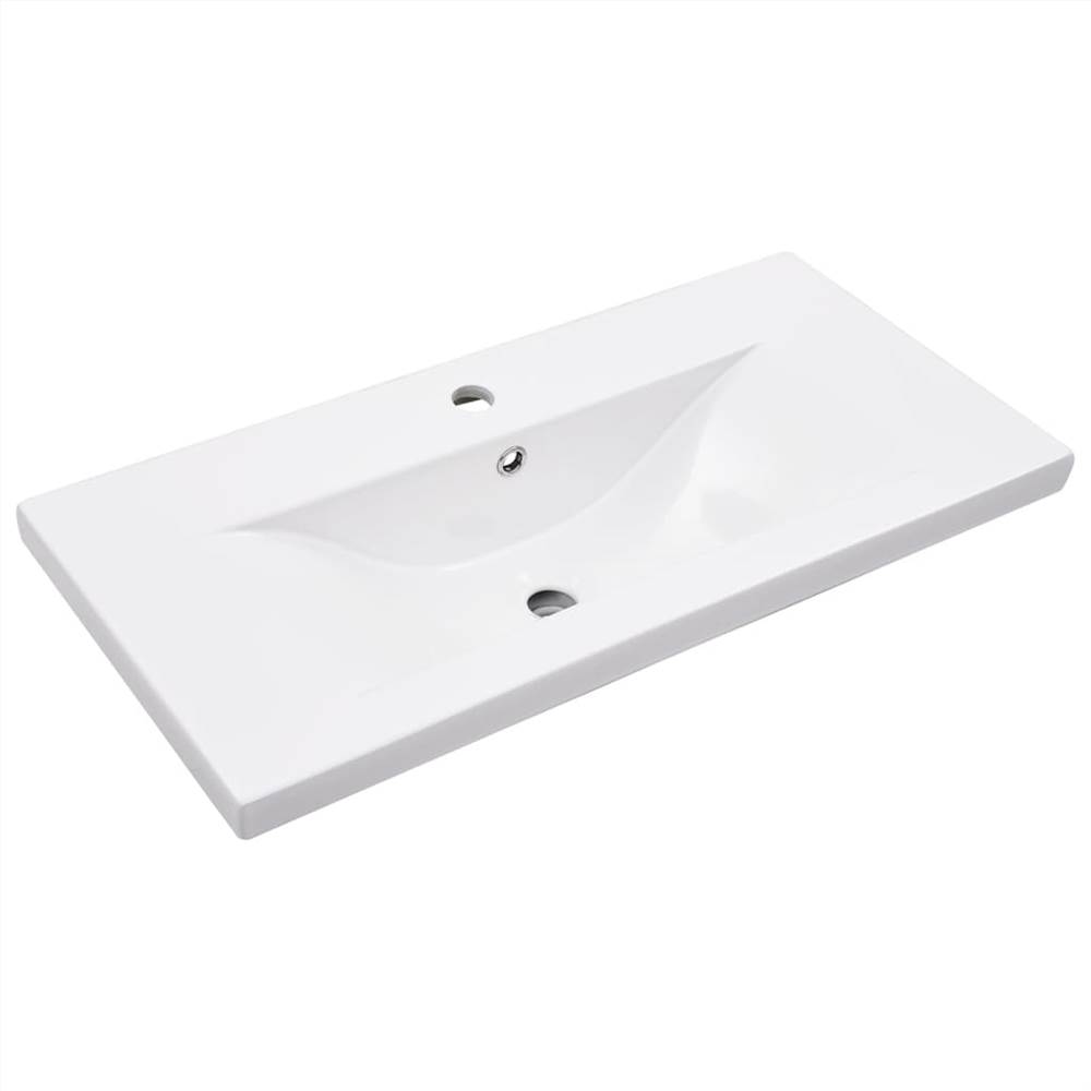 Bathroom Washbasin Frame with Built-in Basin White Iron