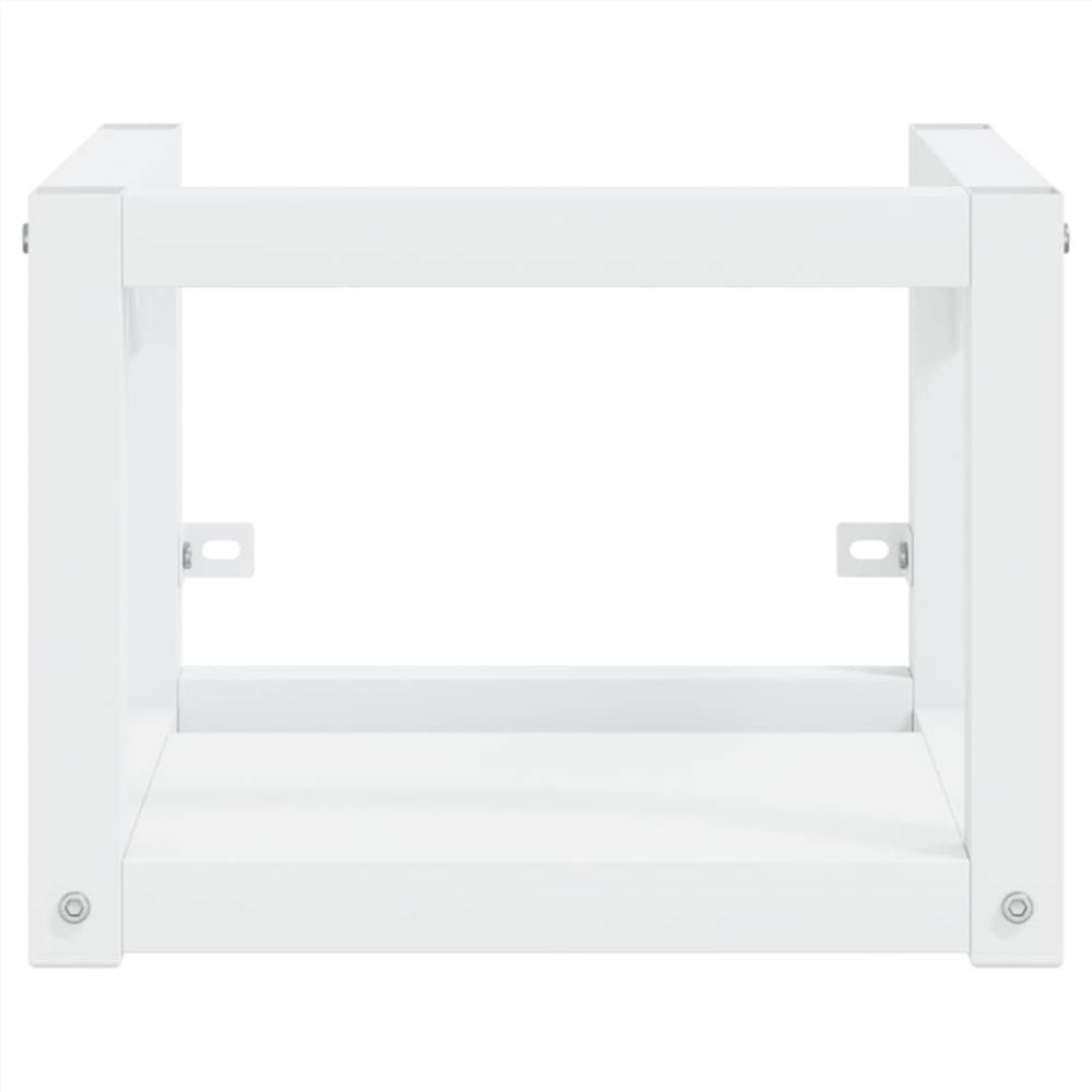 Bathroom Washbasin Frame with Built-in Basin White Iron