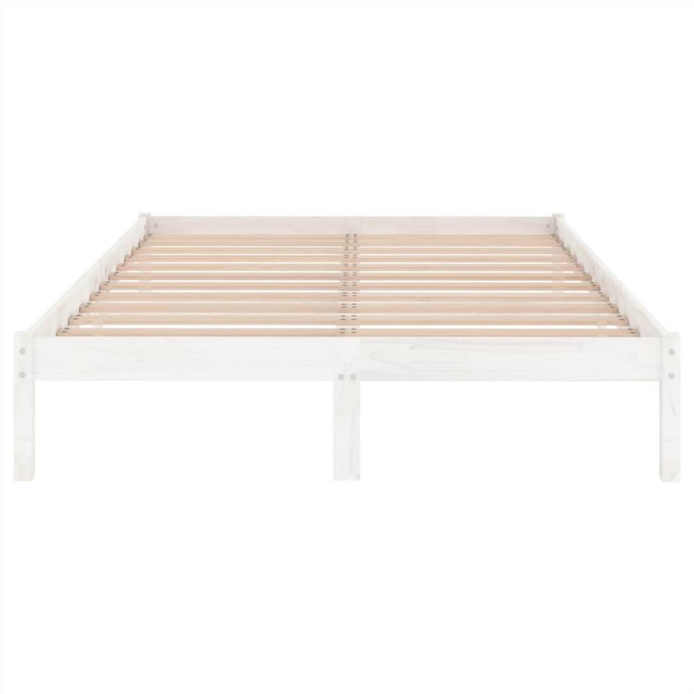 Bed Frame White Solid Pinewood 160x200 cm