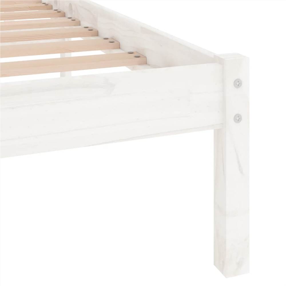 Bed Frame White Solid Pinewood 160x200 cm