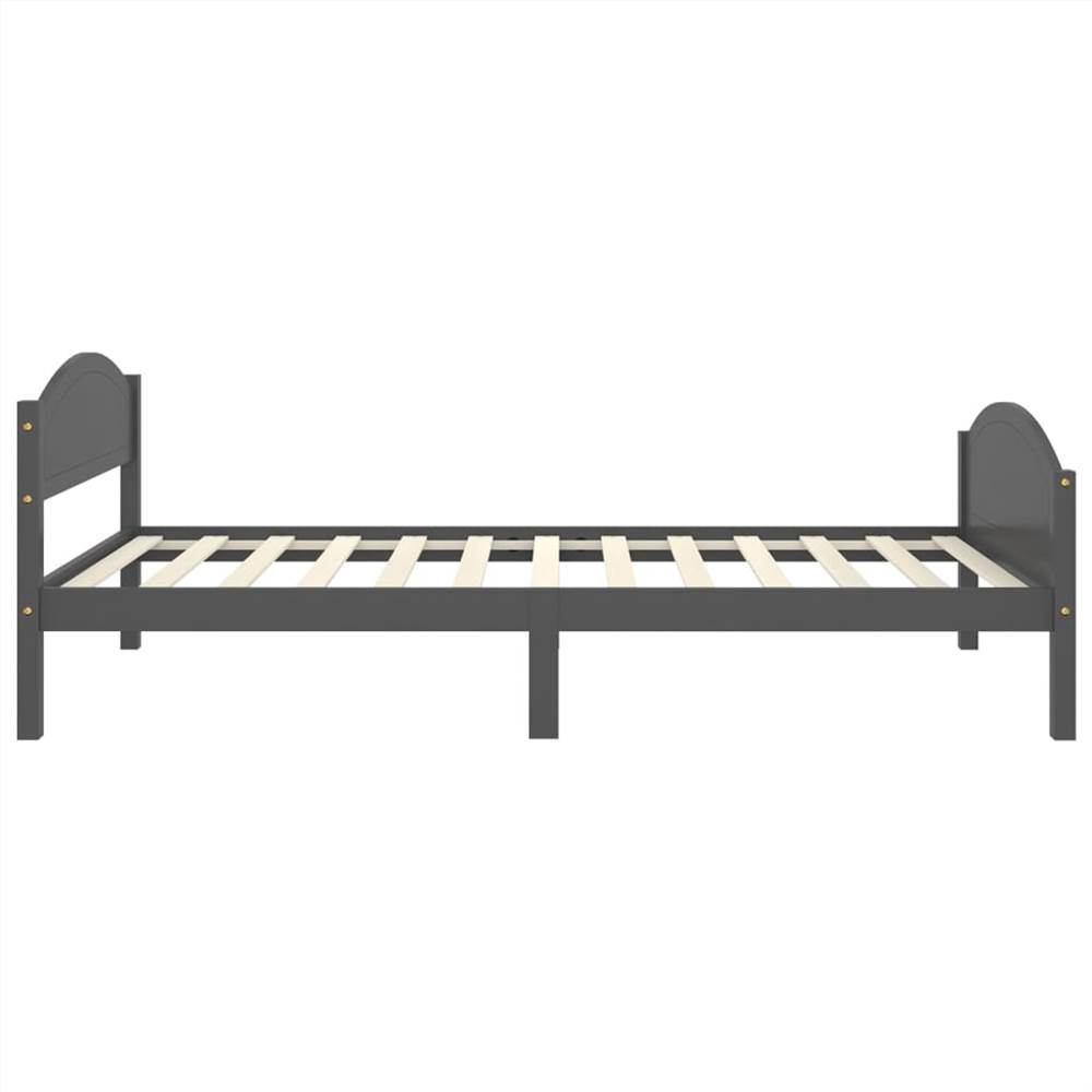 Bed Frame with 2 Drawers Dark Grey Solid Wood Pine 90x200 cm Single