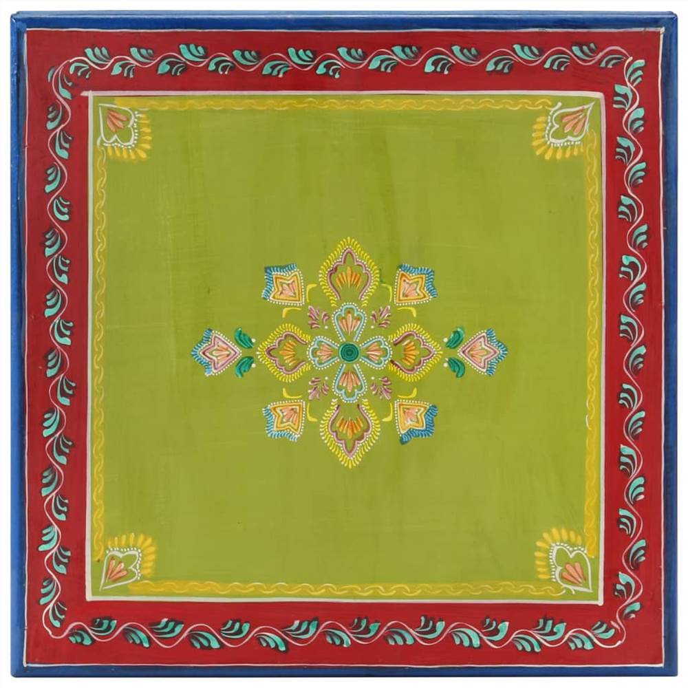 Coffee Table Solid Wood Mango Green Hand Painted