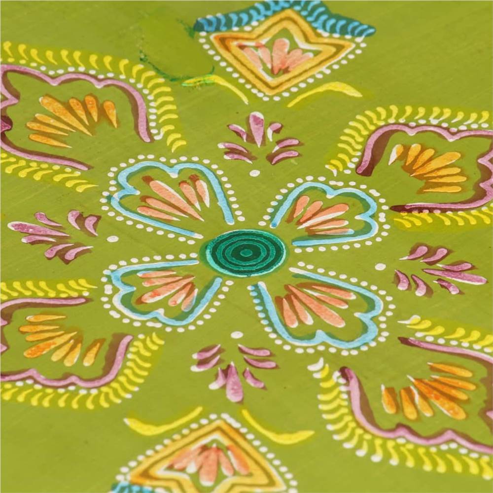 Coffee Table Solid Wood Mango Green Hand Painted