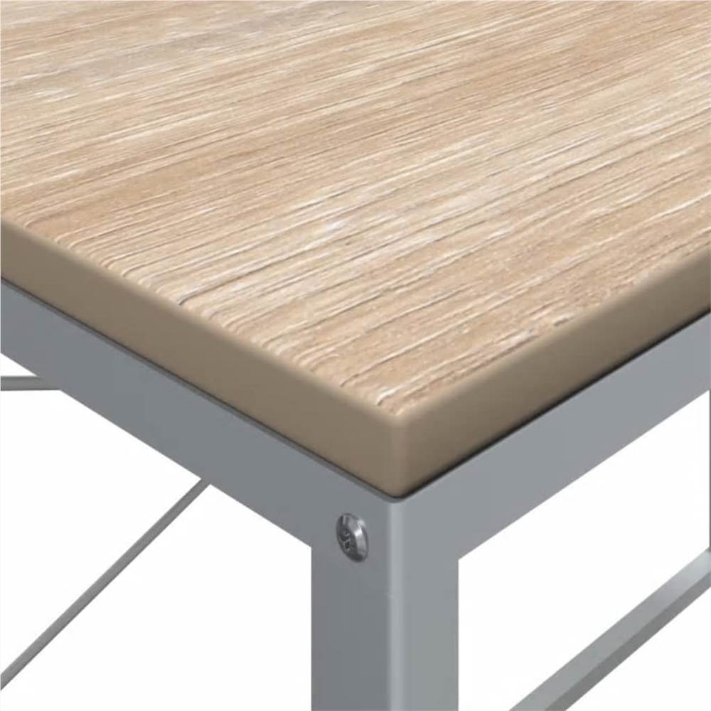 Computer Desk White and Oak 110x60x70 cm Chipboard