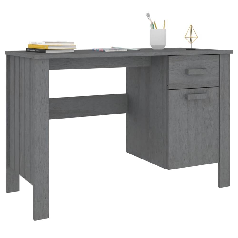 Desk Dark Grey 113x50x75 cm Solid Wood Pine