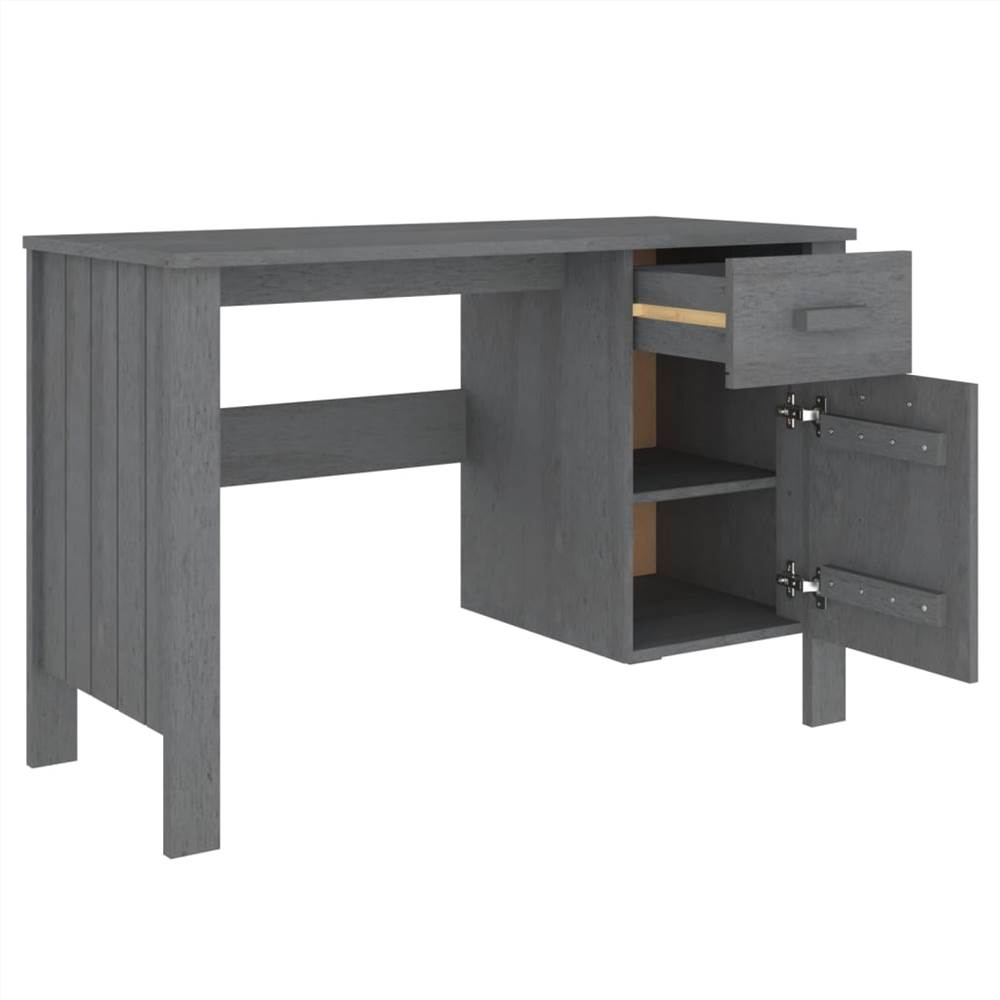 Desk Dark Grey 113x50x75 cm Solid Wood Pine