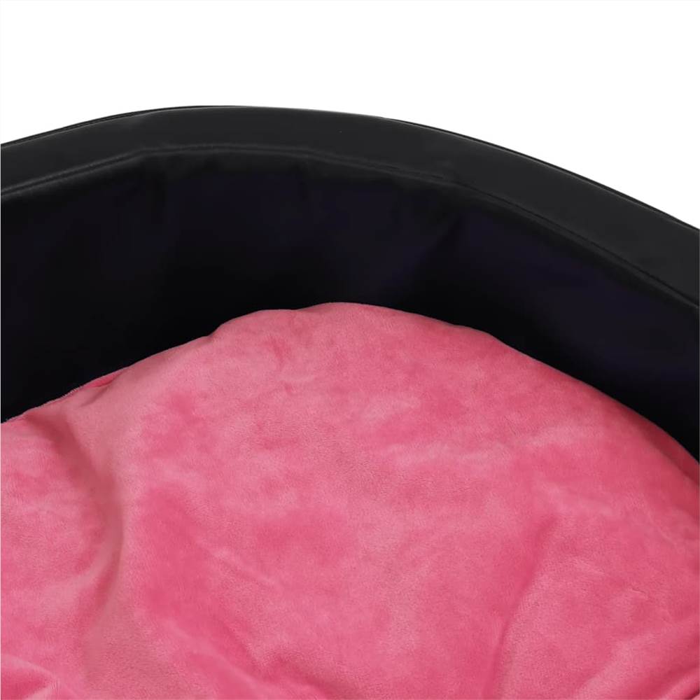 Dog Bed Black and Pink 79x70x19 cm Plush and Faux Leather