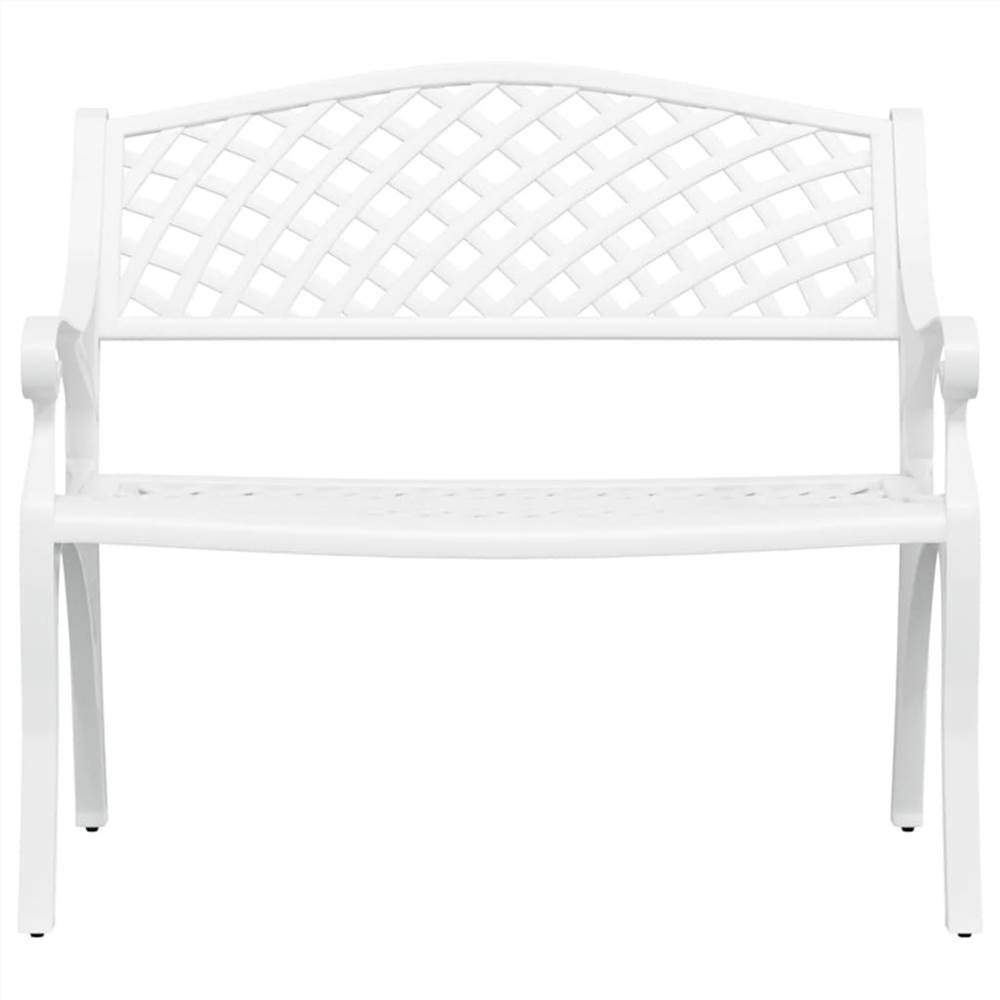 Garden Bench 102 cm Cast Aluminium White