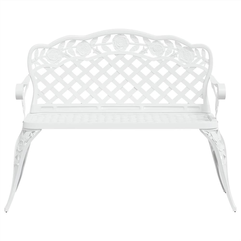 Garden Bench 108 cm Cast Aluminium White