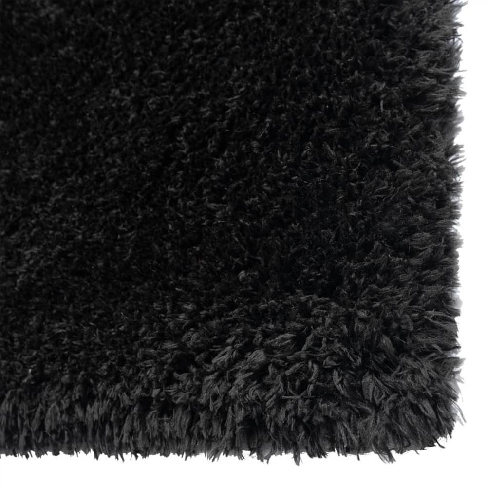 High Pile Shaggy Rug Black 100x200 cm 50 mm