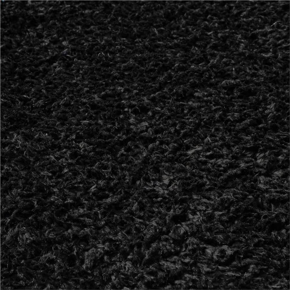 High Pile Shaggy Rug Black 140x200 cm 50 mm