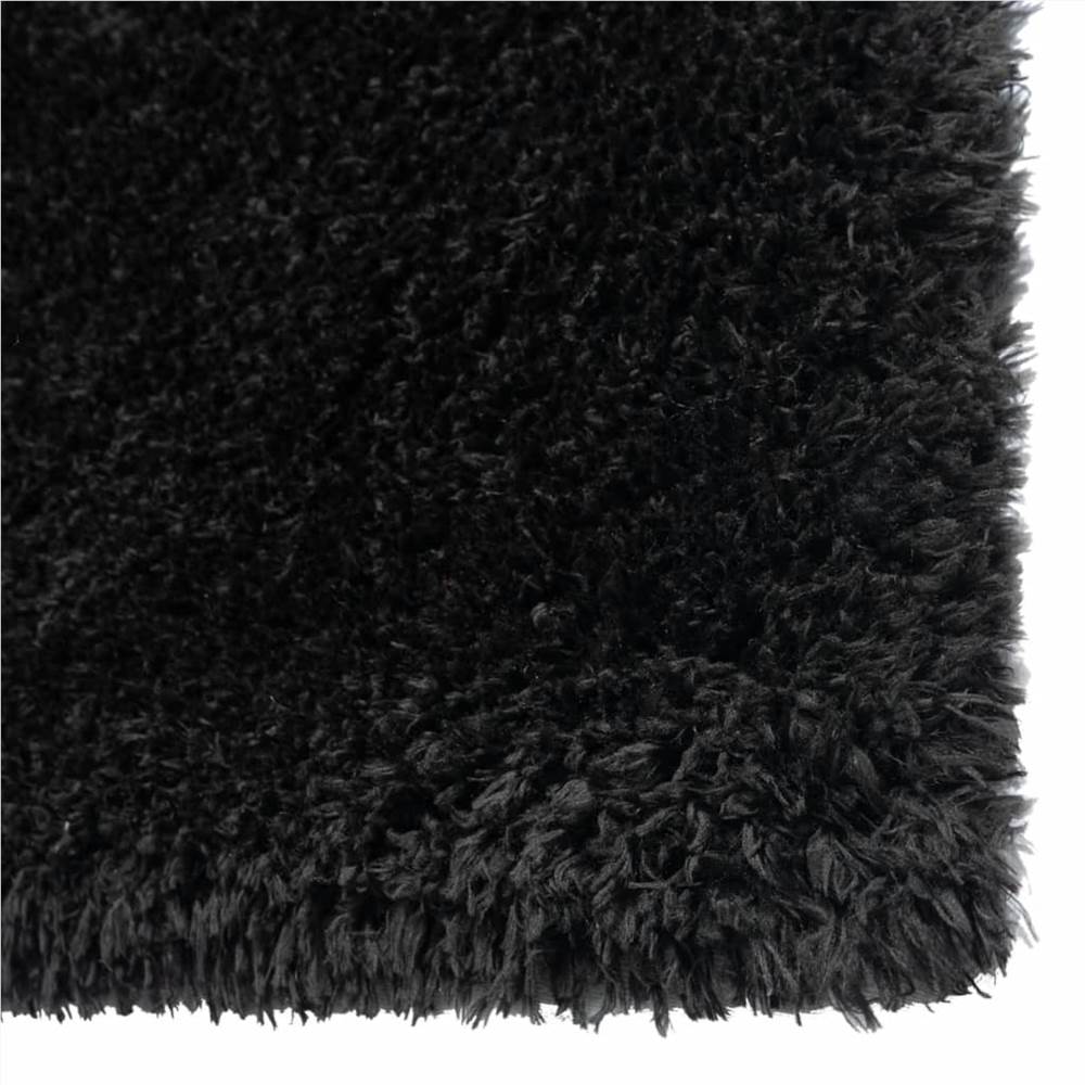 High Pile Shaggy Rug Black 140x200 cm 50 mm