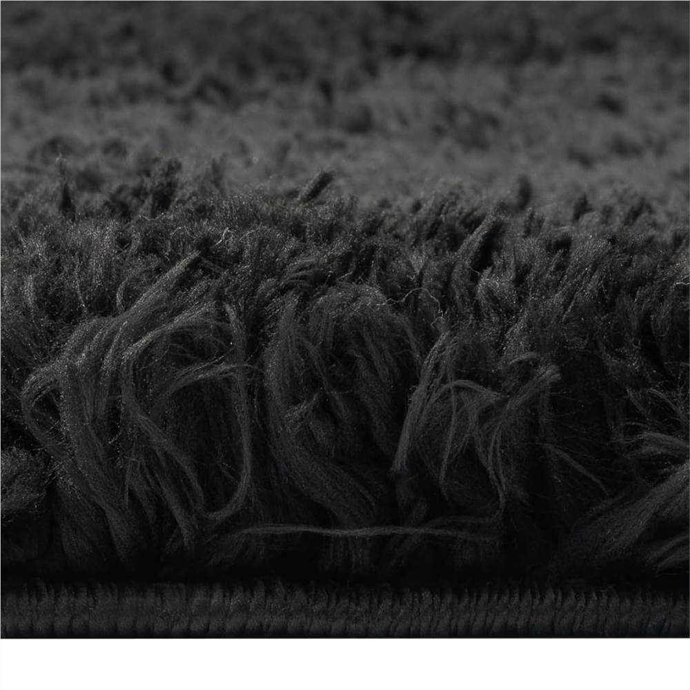 High Pile Shaggy Rug Black 200x290 cm 50 mm