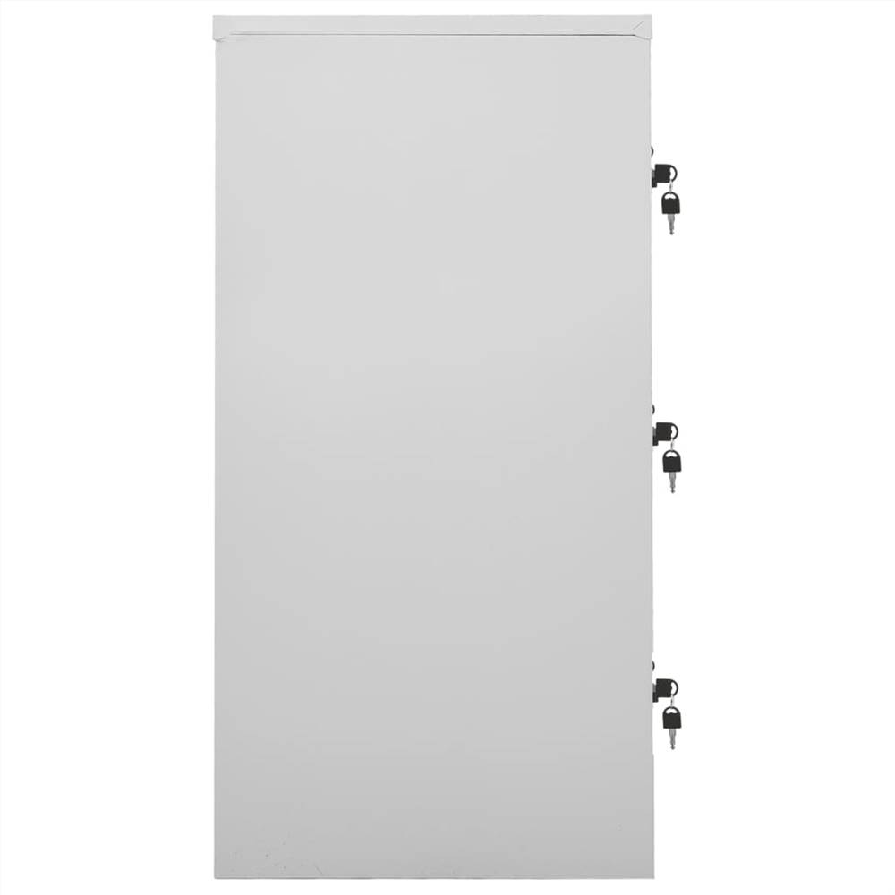 Locker Cabinets 5 pcs Light Grey and Red 90x45x92.5 cm Steel