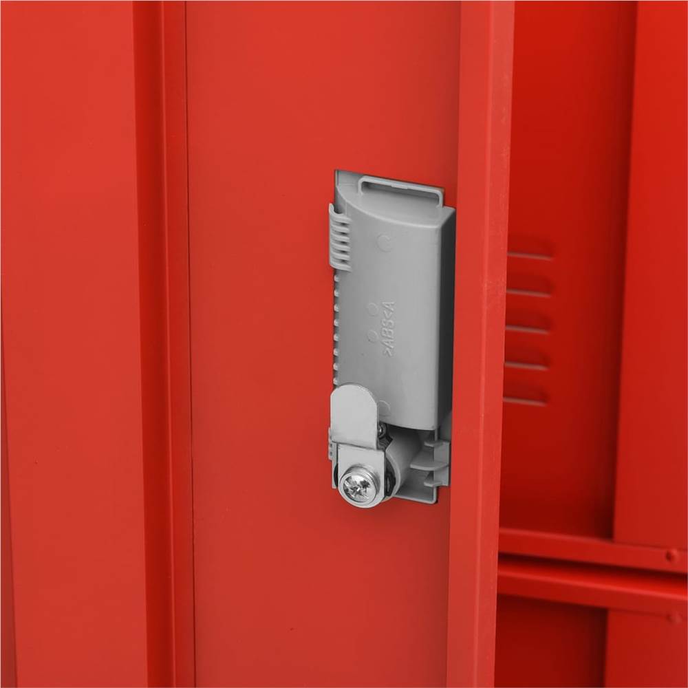Locker Cabinets 5 pcs Light Grey and Red 90x45x92.5 cm Steel