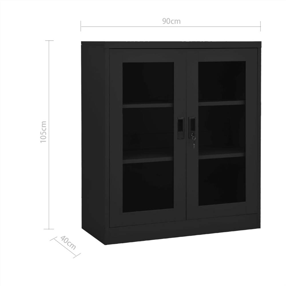 Office Cabinet with Planter Box Anthracite 90x40x128 cm Steel