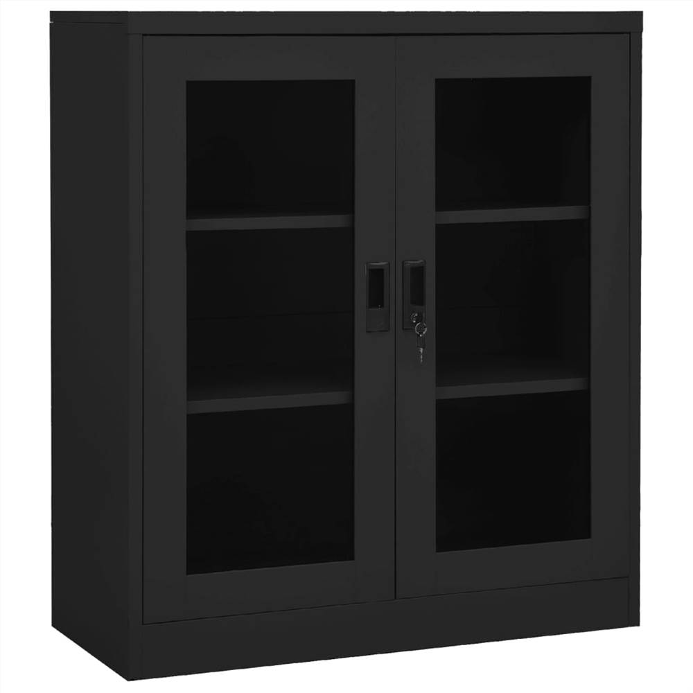 Office Cabinet with Planter Box Anthracite 90x40x128 cm Steel