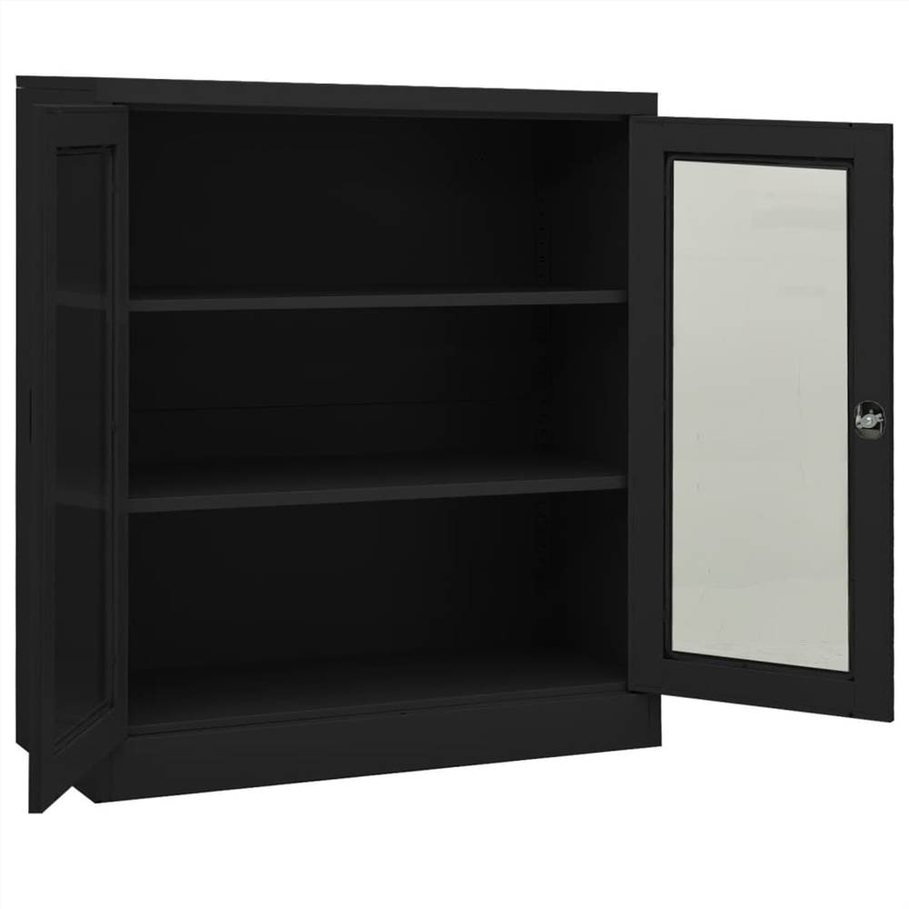 Office Cabinet with Planter Box Anthracite 90x40x128 cm Steel